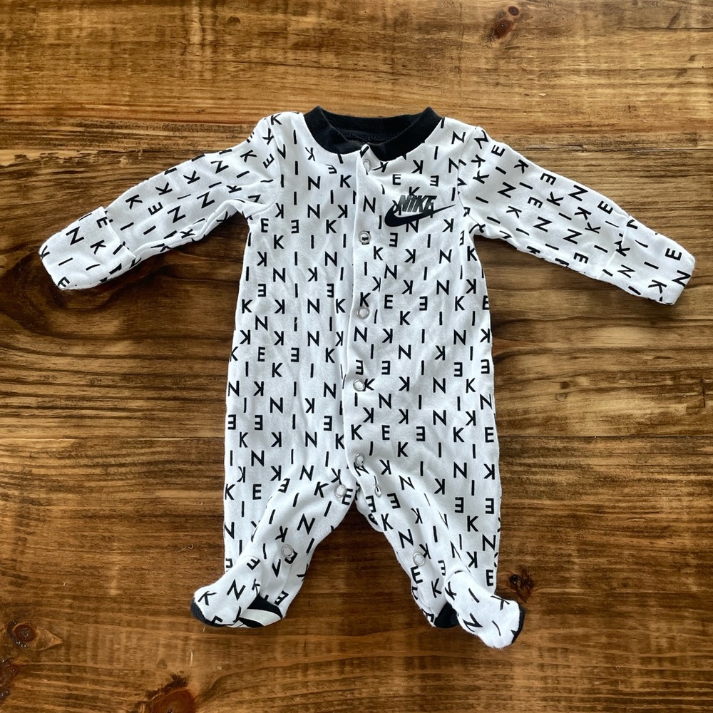 Newborn Nike one piece footed pajamas